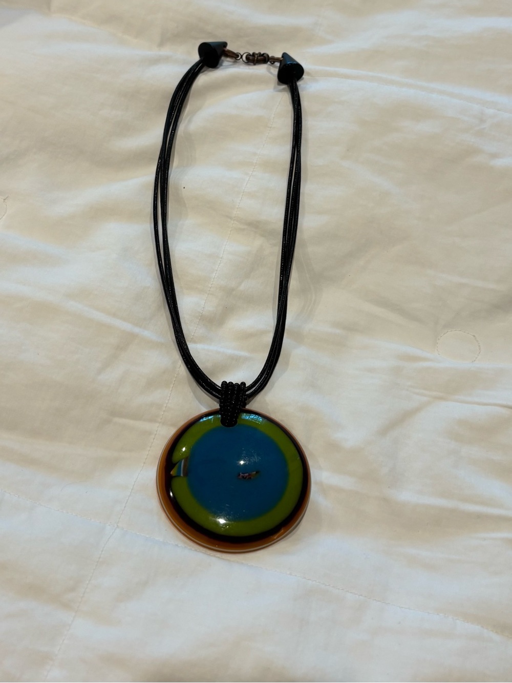 Carlos Sobral Jackie Brazil Blue & Green Resin Disc Pendant Necklace